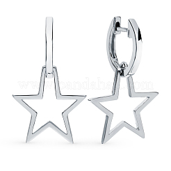 Schlichte Sterlingsilber-Creolen mit Sternmotiv für den Alltag&nbsp;BO3781