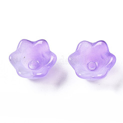 Perle di vetro verniciate a spruzzo bicolore trasparenti&nbsp;GLAA-Q089-002B-004