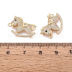 Messing-Micropavé-Anhänger mit klaren und schwarzen Zirkonia-Verbindern&nbsp;KK-N288-14G