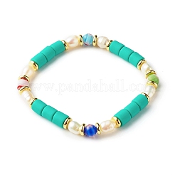 Bracciali elasticizzati fatti a mano in argilla polimerica&nbsp;BJEW-JB06351