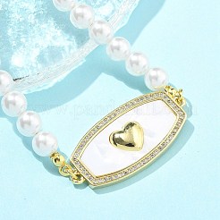 Bracelets en laiton micro pavé de zircones cubiques transparentes&nbsp;BJEW-S158-04G