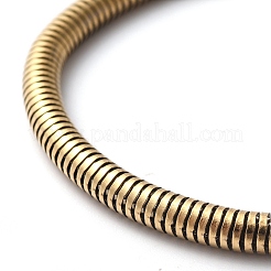 Pulseras de cadena de serpiente redondas de acero inoxidable 304 con revestimiento iónico (IP)&nbsp;BJEW-O186-08C-G