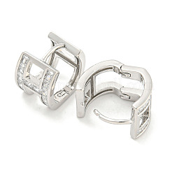 Orecchini in zircone chiaro con micro pavè di ottone&nbsp;EJEW-S228-08P