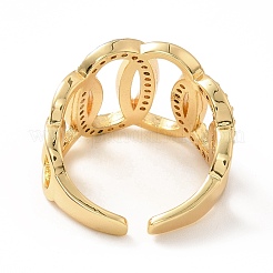 Anello a polsino aperto ovale a incastro con zirconi cubici&nbsp;RJEW-H101-31G