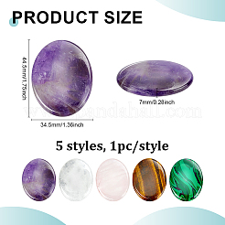 5 stücke 5 arten synthetische malachit & natürliche tiger eye & rose quarz & amethyst & quarz kristall massager&nbsp;G-BC0001-62