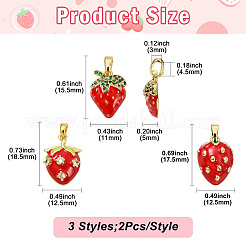 6 pendentif en laiton émaillé de 3 styles&nbsp;KK-CJ0004-14