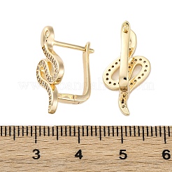 Orecchini a cerchio in ottone chiaro con zirconi cubici&nbsp;EJEW-Q014-36G