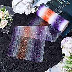 Rouleau de tulle scintillant en tissu polyester arc-en-ciel&nbsp;OCOR-WH20006-55A