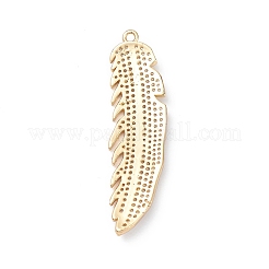 Placage en rack laiton micro pavé clair zircone cubique grands pendentifs&nbsp;KK-L155-65G