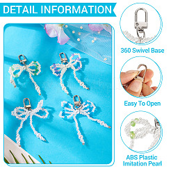 4 pz 4 colori decorazioni pendenti in plastica ABS imitazione perla&nbsp;AJEW-TA0002-28