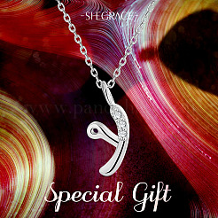 Colliers avec pendentif initial en argent sterling plaqué rhodium&nbsp;JN921A