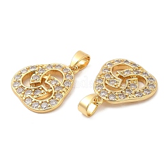 Pendentifs avec zircon cubiques à micro-pavés en laiton&nbsp;KK-P236-11G