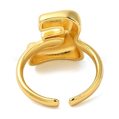 Bague manchette ouverte en laiton pour femme avec initiales&nbsp;RJEW-N046-02E-G