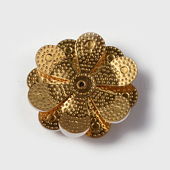 Fleur supports cabochons laiton émail&nbsp;X-KK-K114-A03-G