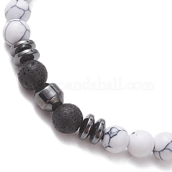Bracelet extensible en perles de lave naturelle&nbsp;BJEW-JB13436