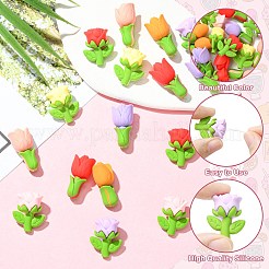 16 Stück 8 Farben Blumen-Silikonperlen&nbsp;SIL-CJ0003-25