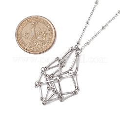 Anlaufgeschützt 3Stk 3 Größen Edelstahl geflochtene Kette Makramee Beutel leer Steinhalter Anhänger Halskette herstellen&nbsp;NJEW-JN04957-02