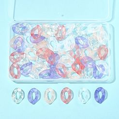 60pcs 5 Farben transparente Acrylverbindungsringe&nbsp;OACR-FS0002-54