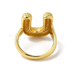 Bague en laiton avec lettres micro pavées&nbsp;RJEW-N046-03U-G