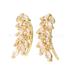 Pendientes trepadores de latón con circonitas cúbicas engastadas&nbsp;KK-CBAA351-24G-02