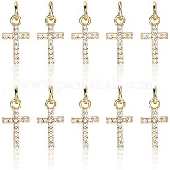 10 Stk. Messing Micro Pave klar Zirkonia Charms&nbsp;KK-BBC0020-72