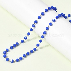 Colliers pour femmes en acier inoxydable 304 avec perles rondelles en verre facettées&nbsp;NJEW-G195-01G-11