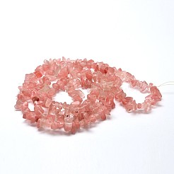 Kirsche Quarzglas Chip-Perlen Stränge&nbsp;LS-G-L269-41
