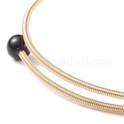 Ossidiana naturale e lampada a lume di malocchio e braccialetto di perline di perle naturali&nbsp;BJEW-JB08463-06