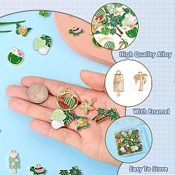 Colgantes de esmalte de aleación 48pcs 12 estilos&nbsp;ENAM-TA0002-95C