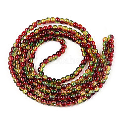 Fili di perle di vetro craquelé trasparenti bicolore&nbsp;CCG-WH0003-4mm-02