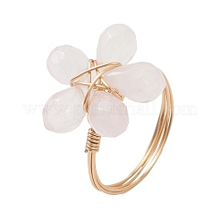 Fingerringe aus goldfarbenem Kupferdraht&nbsp;RJEW-JR00981