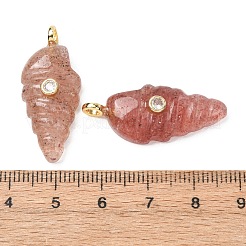 Anhänger aus natürlichem Erdbeerquarz&nbsp;G-H357-04G-05