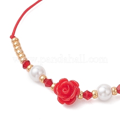 Braccialetti di perline intrecciate con perline di vetro e resina&nbsp;BJEW-MZ00307-02
