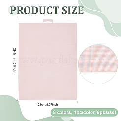 8 Stück 8 Farben Kunststoff-Netz-Canvas-Blätter&nbsp;DIY-BC0015-46