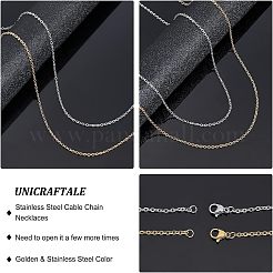 Collane unisex in acciaio inossidabile 304 con catena a maglie&nbsp;STAS-UN0002-49