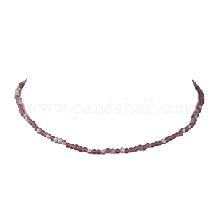 Collane in acciaio inossidabile 304 con perline rotonde in vetro per donna&nbsp;NJEW-JN04684