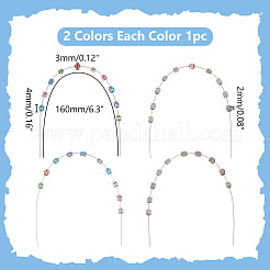 2 pezzo di decorazione dentale temporanea in gomma con fili in acciaio inossidabile&nbsp;AJEW-WH0752-118