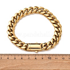 304 Edelstahl Cuban Link Kettenarmbänder für Unisex&nbsp;BJEW-K283-02C-G