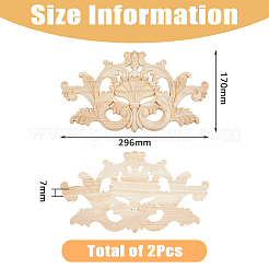 Applique onlay sculpté en bois de caoutchouc&nbsp;AJEW-WH0248-467