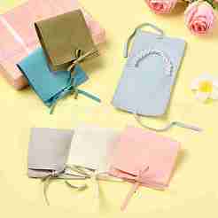 Pochettes à bijoux carrées en tissu de fibres&nbsp;ABAG-YWC0001-01A