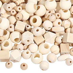 350pcs 11 Arten Naturholzperlen&nbsp;WOOD-PA0001-43