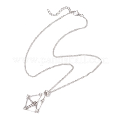 3 pièce 3 styles 304 chaîne à maillons cuboïdes en acier inoxydable pochette en macramé porte-pierre vide fabrication de collier&nbsp;NJEW-JN05197
