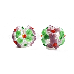 Perles de verre bicolores faites à la main&nbsp;X-LAMP-T022-01A-12