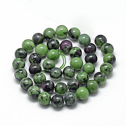 Chapelets de perles de rubis en zoïsite naturelle&nbsp;LS-G-R446-4mm-25