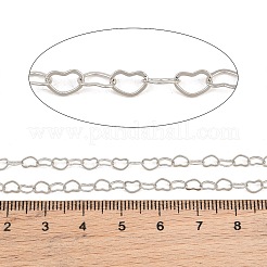 Catene a maglie a cuore in ottone&nbsp;KK-CBAC547-03P