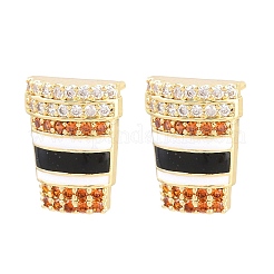 Boucles d'oreilles en laiton avec zircone cubique de micro pave&nbsp;EJEW-G471-37G-01