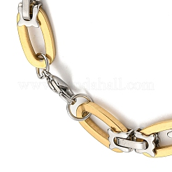 Ionenplattierung (IP) zweifarbiges ovales Gliederkettenarmband aus 201 Edelstahl&nbsp;BJEW-B078-16GP