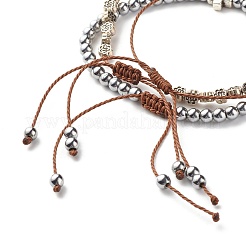 Set di bracciali con perline intrecciate in ematite sintetica&nbsp;BJEW-JB07488
