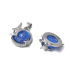 Pendenti in resina con micro pavé di zirconi cubici in ottone&nbsp;KK-Z103-06P-02