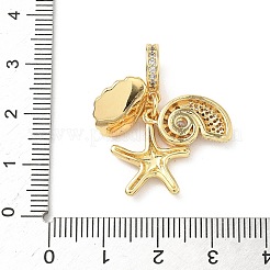 Messing mikro pflastern klare kubik zirkonia europäische baumeln charme&nbsp;KK-D426-04G